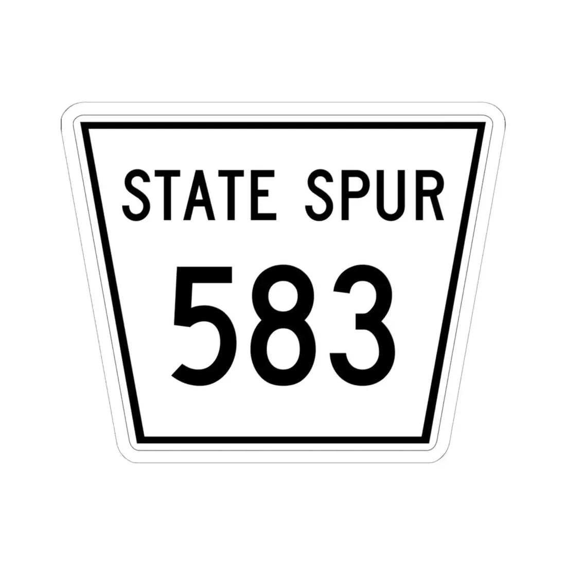 Nebraska State Spur 583 (Nebraska) (Road Sign) STICKER Vinyl Kiss-Cut Decal 6 Inch White - The Sticker Space