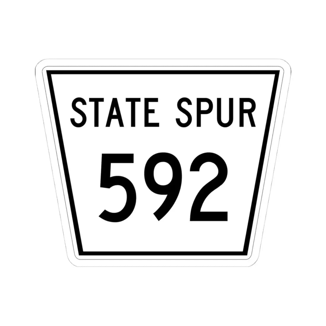 Nebraska State Spur 592 (Nebraska) (Road Sign) STICKER Vinyl Kiss-Cut Decal 4 Inch White - The Sticker Space