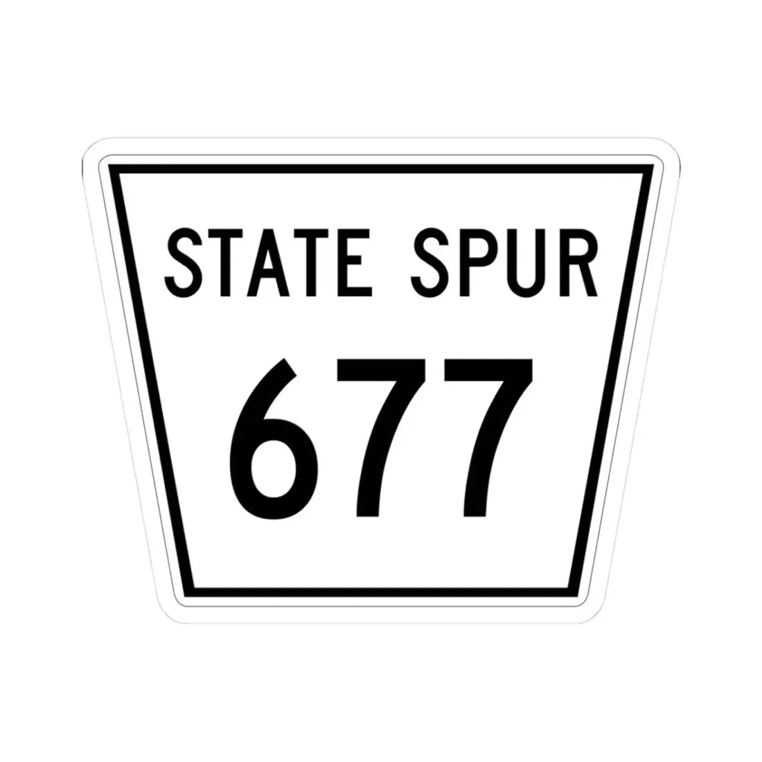 Nebraska State Spur 677 (Nebraska) (Road Sign) STICKER Vinyl Kiss-Cut Decal 3 Inch White - The Sticker Space