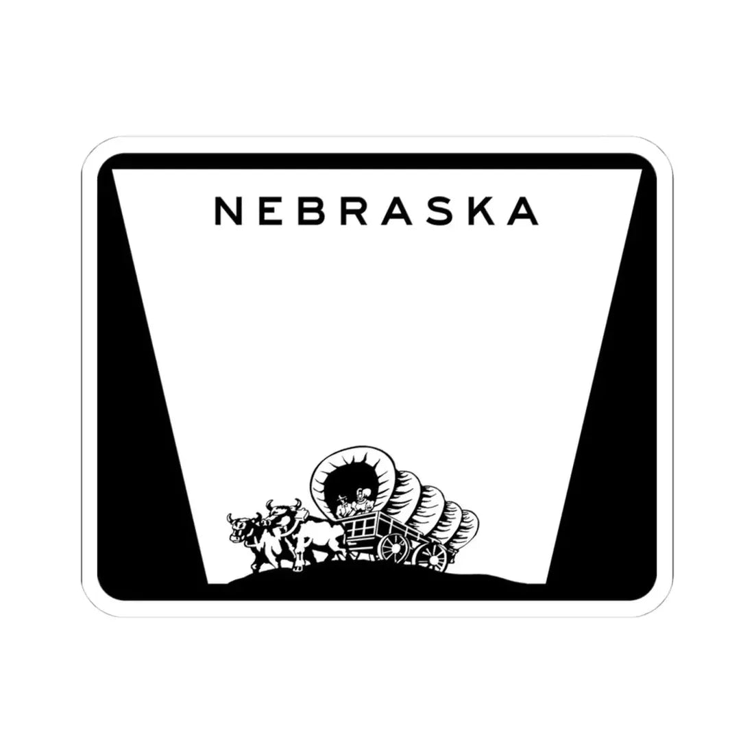 Nebraska wide state highway marker (Nebraska) (Road Sign) STICKER Vinyl Kiss-Cut Decal 4 Inch White - The Sticker Space