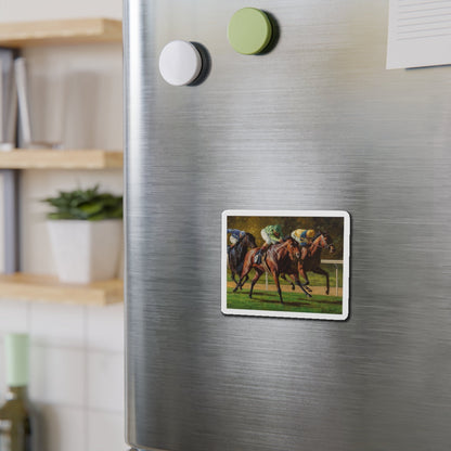 Neck and Neck (Magazine Illustration) Refrigerator Magnet-The Sticker Space