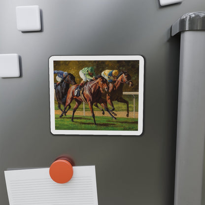 Neck and Neck (Magazine Illustration) Refrigerator Magnet-The Sticker Space