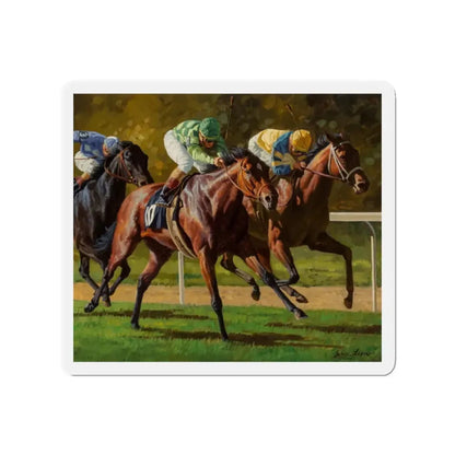 Neck and Neck (Magazine Illustration) Refrigerator Magnet 2 Inch - The Sticker Space