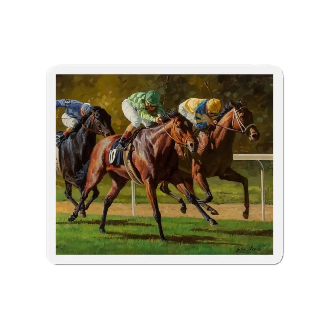 Neck and Neck (Magazine Illustration) Refrigerator Magnet 4 Inch - The Sticker Space