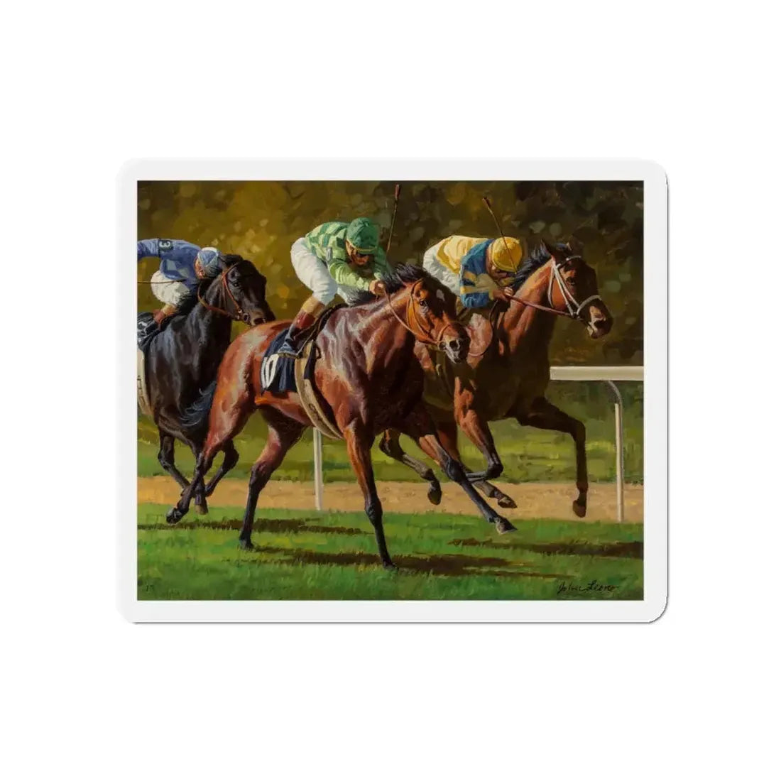 Neck and Neck (Magazine Illustration) Refrigerator Magnet 5 Inch - The Sticker Space