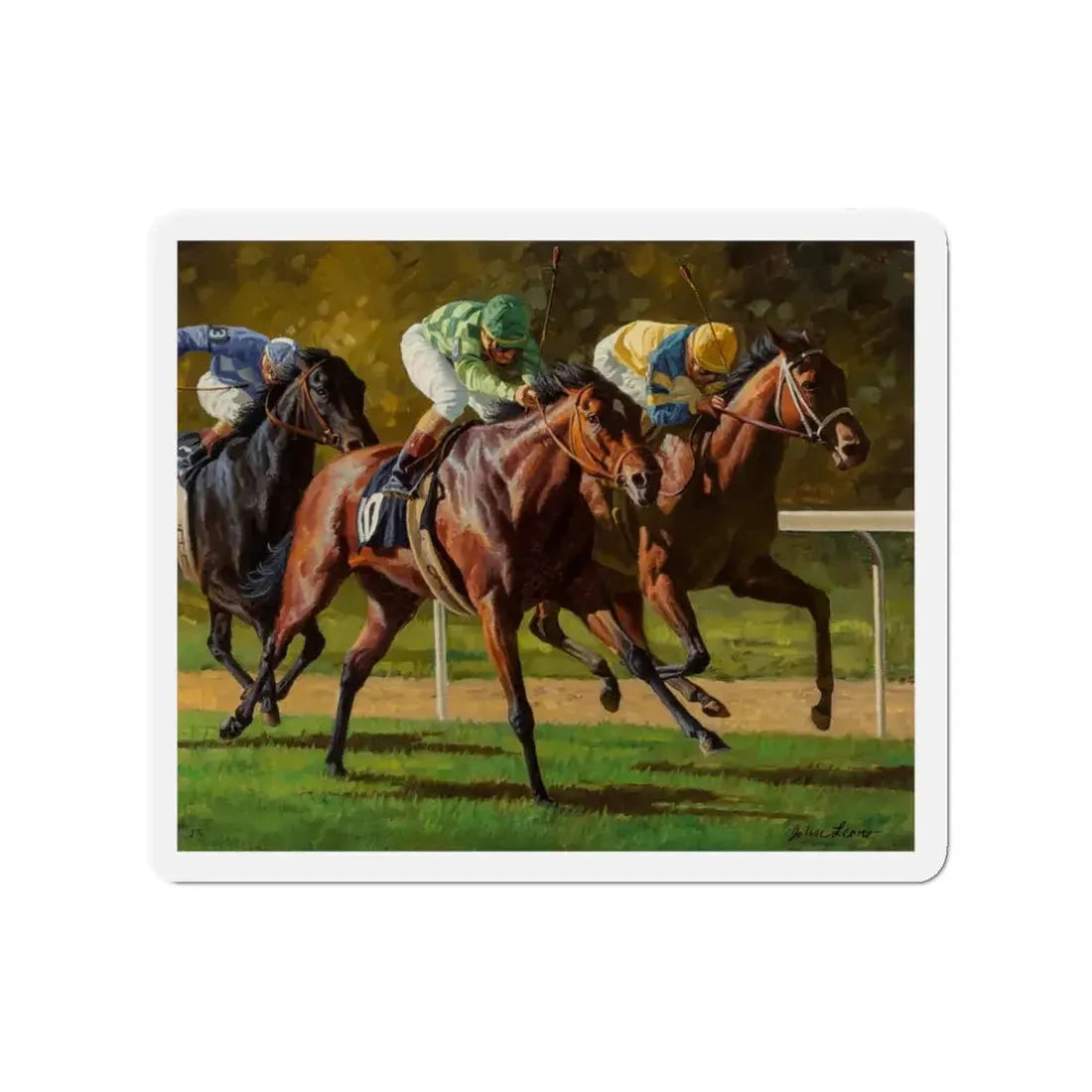 Neck and Neck (Magazine Illustration) Refrigerator Magnet - The Sticker Space