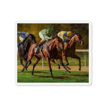 Neck and Neck (Magazine Illustration) Refrigerator Magnet - The Sticker Space