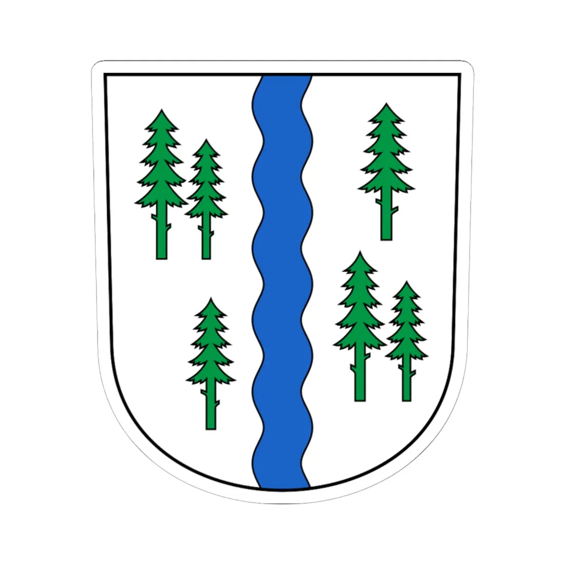 Neckertal-blazon (Switzerland) (Coat of Arms) STICKER Vinyl Kiss-Cut Decal 6 Inch White - The Sticker Space