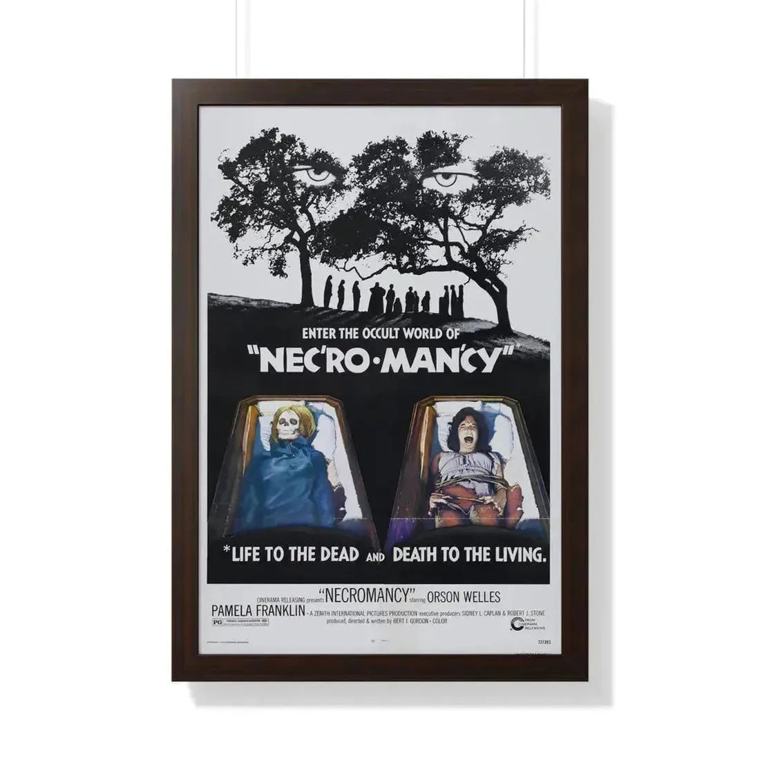 NECROMANCY 1972 - Framed Movie Poster 20" x 30" Walnut - The Sticker Space