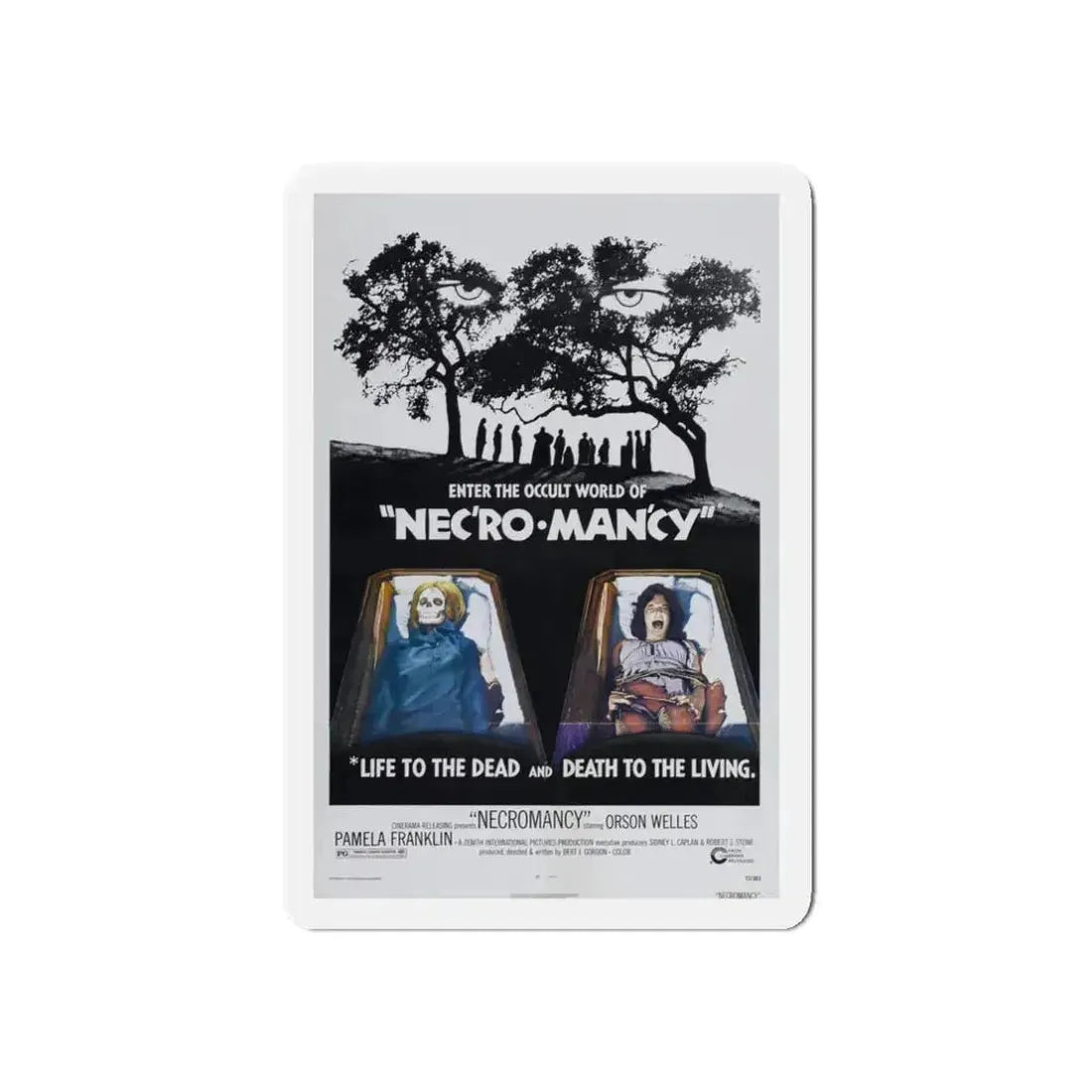 NECROMANCY 1972 Movie Poster - Refrigerator Magnet 3 Inch Die-Cut - The Sticker Space