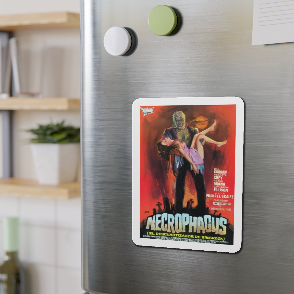 NECROPHAGUS (GRAVEYARD OF HORROR) 1971 Movie Poster - Refrigerator Magnet-The Sticker Space