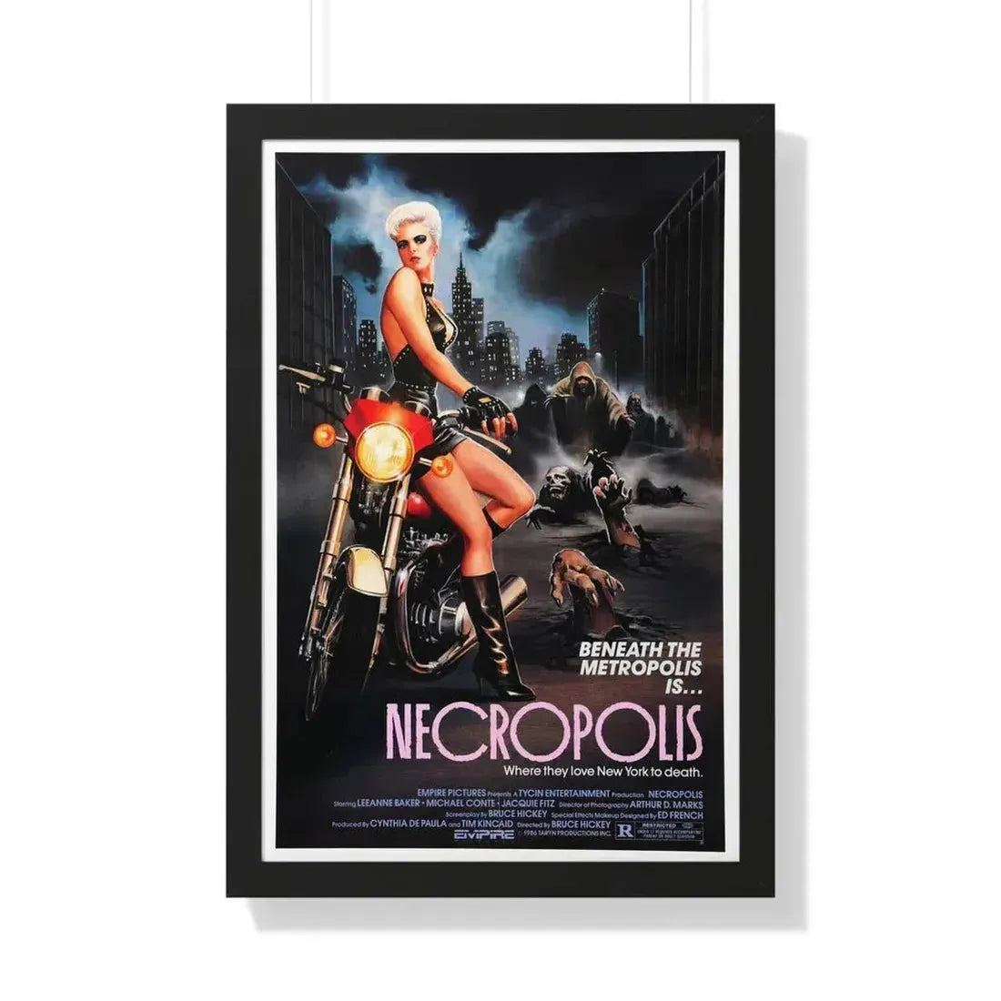 NECROPOLIS 1986 - Framed Movie Poster 20" x 30" Black - The Sticker Space