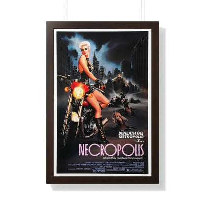NECROPOLIS 1986 - Framed Movie Poster 20" x 30" Walnut - The Sticker Space