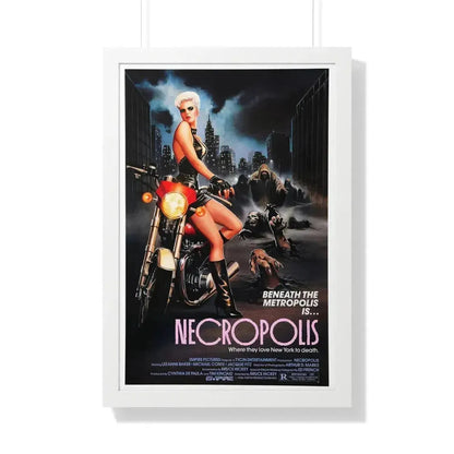 NECROPOLIS 1986 - Framed Movie Poster 20" x 30" White - The Sticker Space