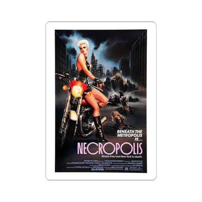 NECROPOLIS 1986 Movie Poster - STICKER Vinyl Kiss-Cut Decal 4 Inch White - The Sticker Space