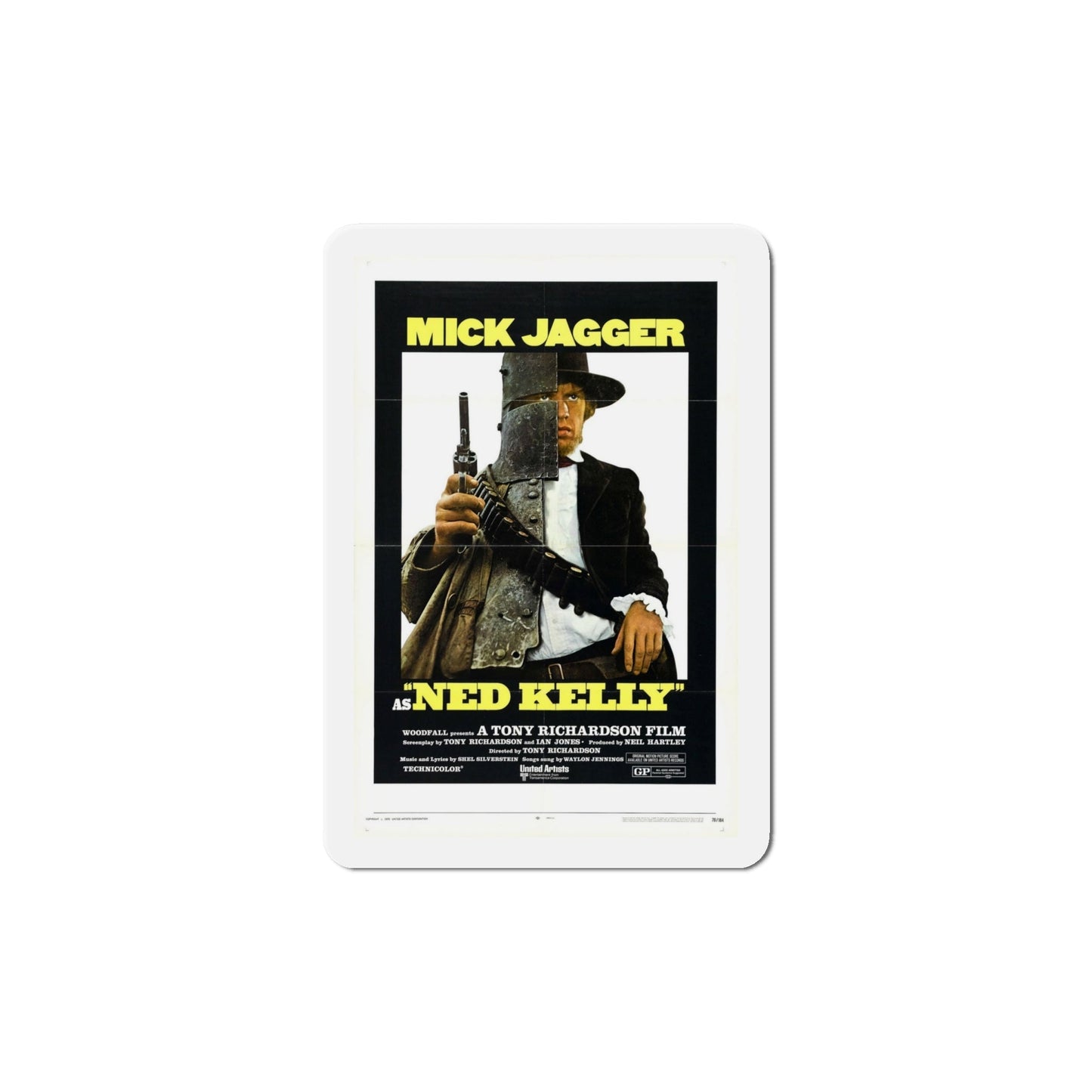 Ned Kelly 1970 Movie Poster Die-Cut Magnet-6 Inch-The Sticker Space