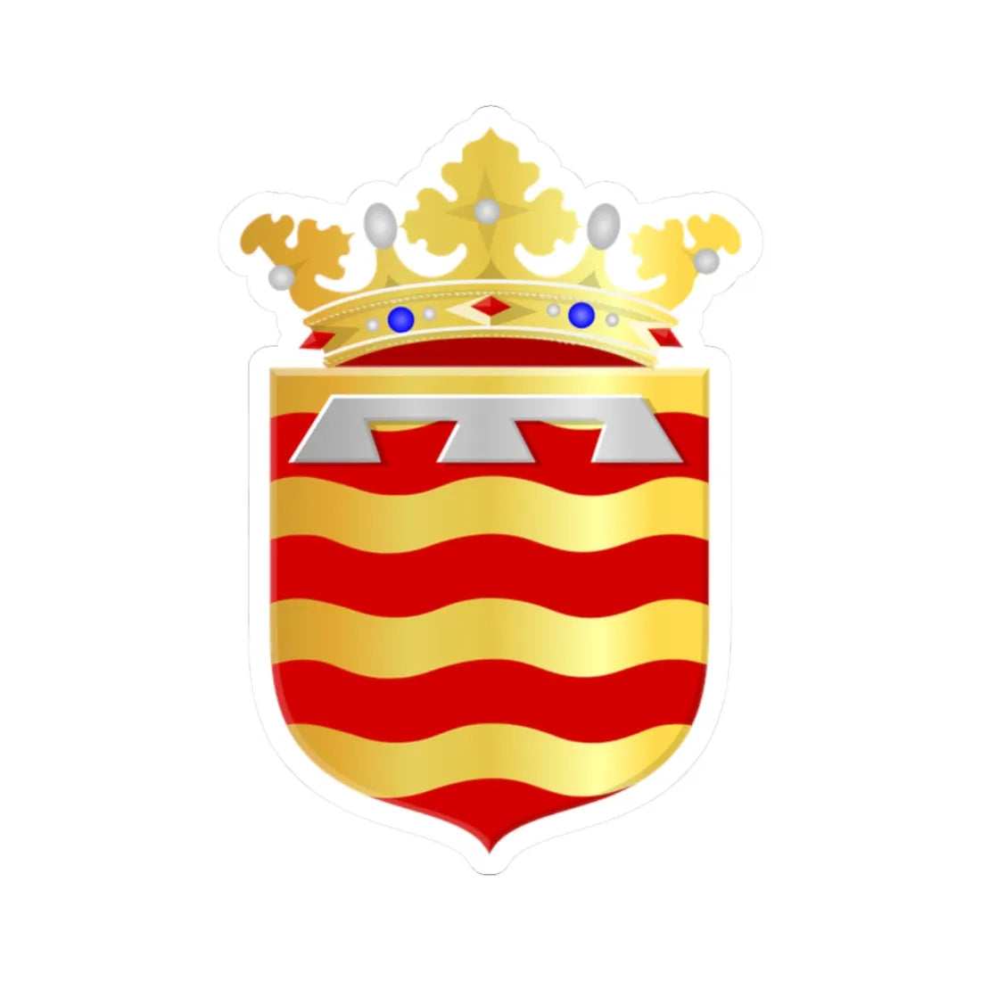 Nederhorst den Berg wapen (Netherlands) (Coat of Arms) STICKER Vinyl Kiss-Cut Decal 2 Inch White - The Sticker Space