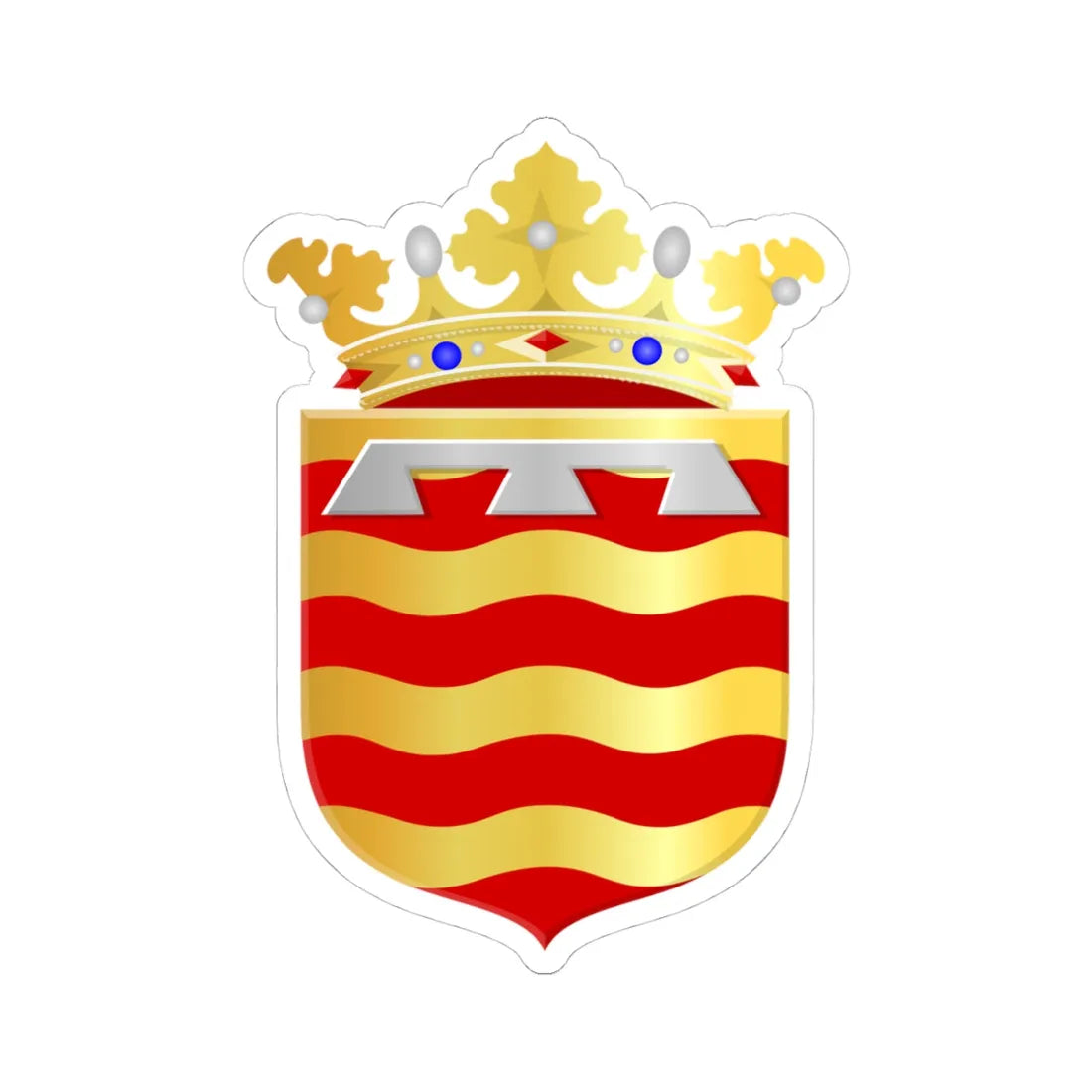 Nederhorst den Berg wapen (Netherlands) (Coat of Arms) STICKER Vinyl Kiss-Cut Decal 4 Inch White - The Sticker Space