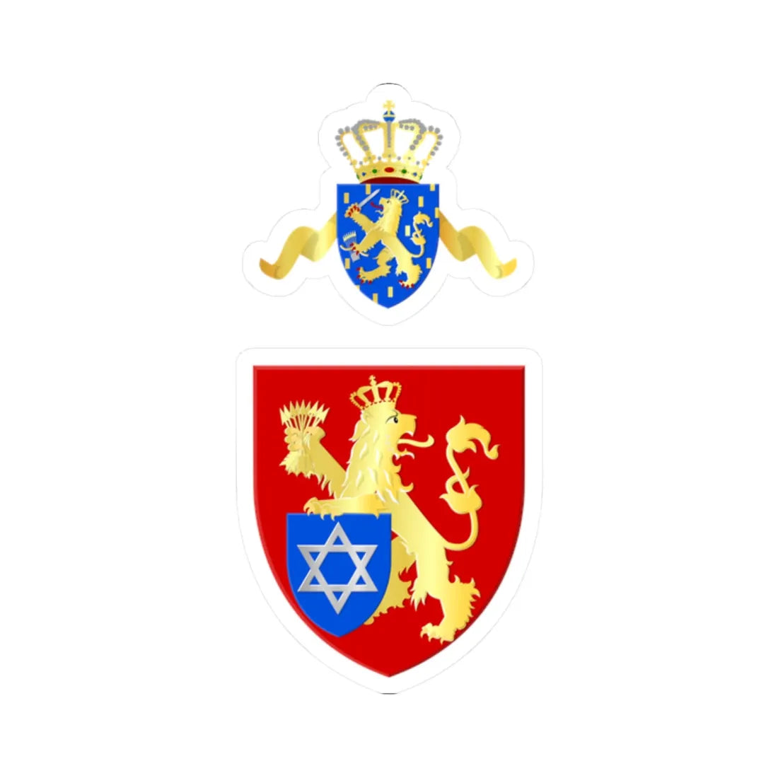 Nederlands-Israëlitisch-Kerkgenootschap wapen (Netherlands) (Coat of Arms) STICKER Vinyl Kiss-Cut Decal 2 Inch White - The Sticker Space
