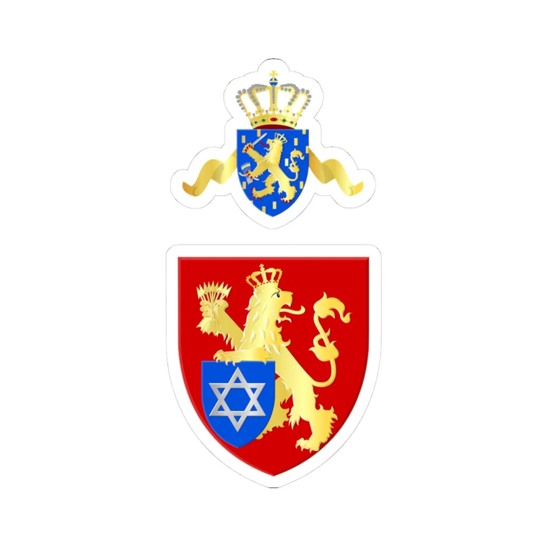 Nederlands-Israëlitisch-Kerkgenootschap wapen (Netherlands) (Coat of Arms) STICKER Vinyl Kiss-Cut Decal 3 Inch White - The Sticker Space