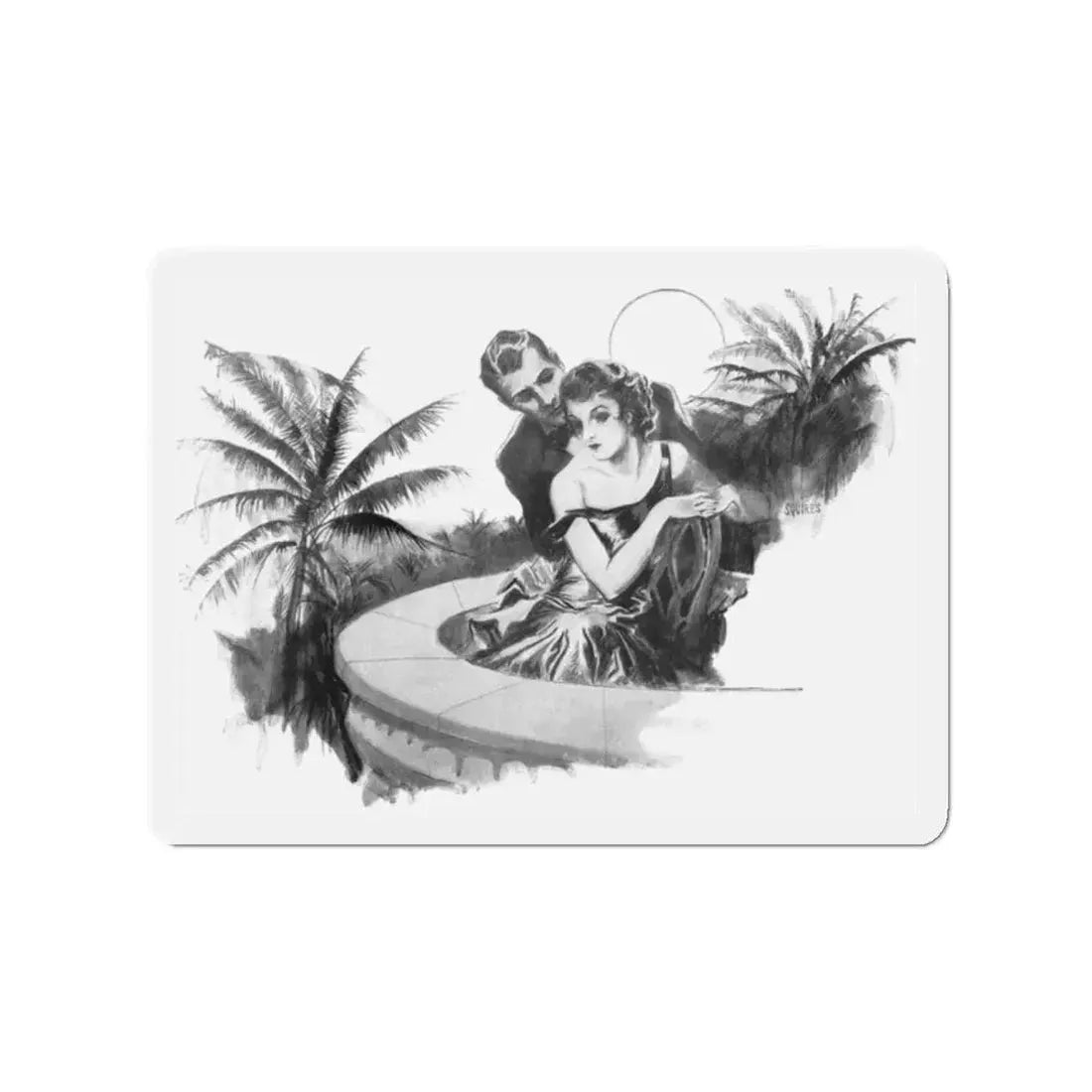 Nedra Closes The Door by Jane Levington (2) Comfort, Holland's Magazine, 1934 (Magazine Illustration) Refrigerator Magnet 2 Inch - The Sticker Space