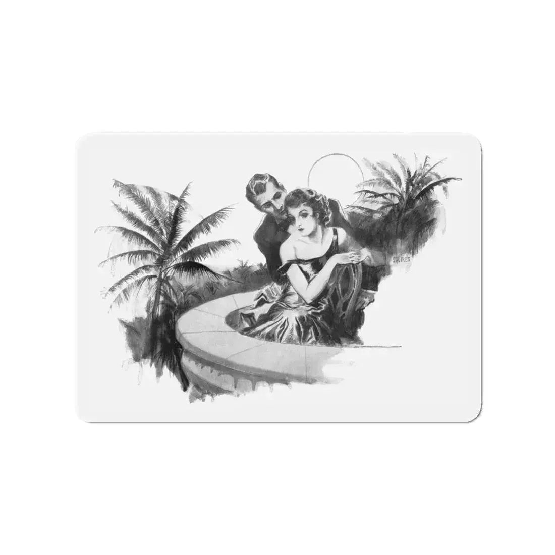 Nedra Closes The Door by Jane Levington (2) Comfort, Holland's Magazine, 1934 (Magazine Illustration) Refrigerator Magnet 3 Inch - The Sticker Space