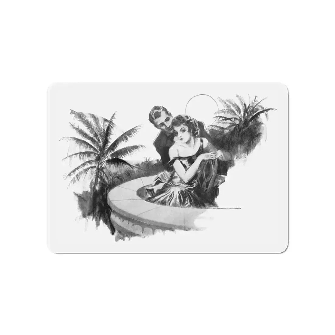 Nedra Closes The Door by Jane Levington (2) Comfort, Holland's Magazine, 1934 (Magazine Illustration) Refrigerator Magnet 4 Inch - The Sticker Space