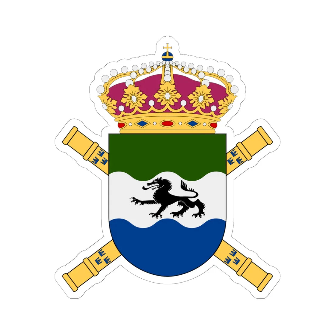 Nedre norra arméfördelningen vapen (Sweden) (Coat of Arms) STICKER Vinyl Kiss-Cut Decal 6 Inch White - The Sticker Space