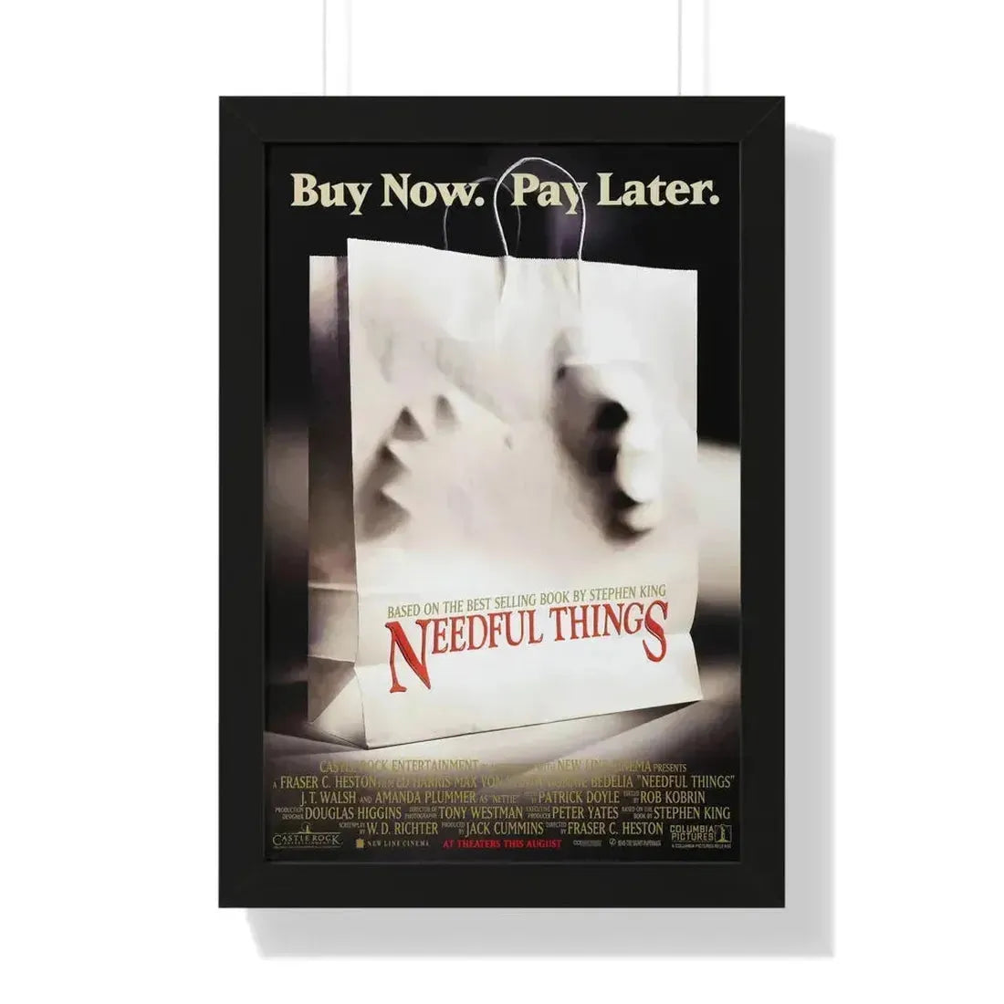 NEEDFUL THINGS 1993 - Framed Movie Poster 16″ x 24″ Black - The Sticker Space