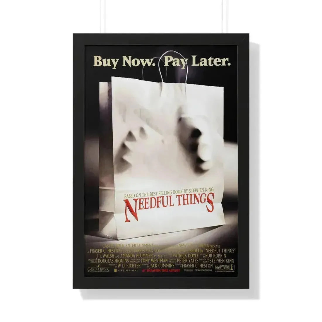 NEEDFUL THINGS 1993 - Framed Movie Poster 20" x 30" Black - The Sticker Space