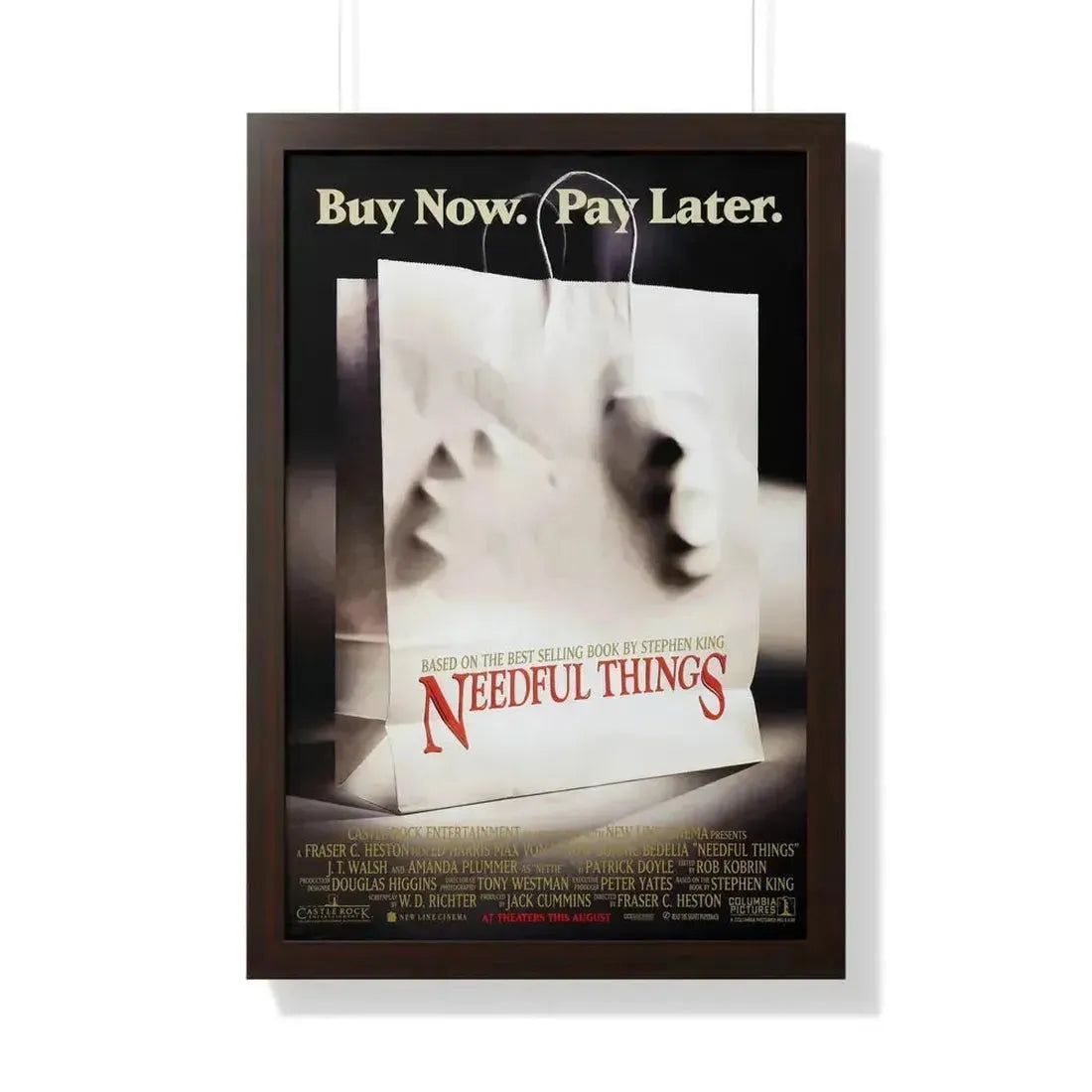 NEEDFUL THINGS 1993 - Framed Movie Poster 20" x 30" Walnut - The Sticker Space