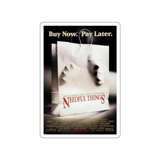 NEEDFUL THINGS 1993 Movie Poster STICKER Vinyl Die-Cut Decal 2 Inch - The Sticker Space