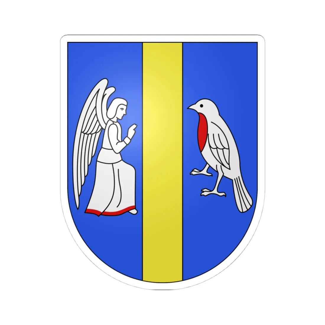 Neggio-coat of arms (Switzerland) (Coat of Arms) STICKER Vinyl Kiss-Cut Decal 4 Inch White - The Sticker Space