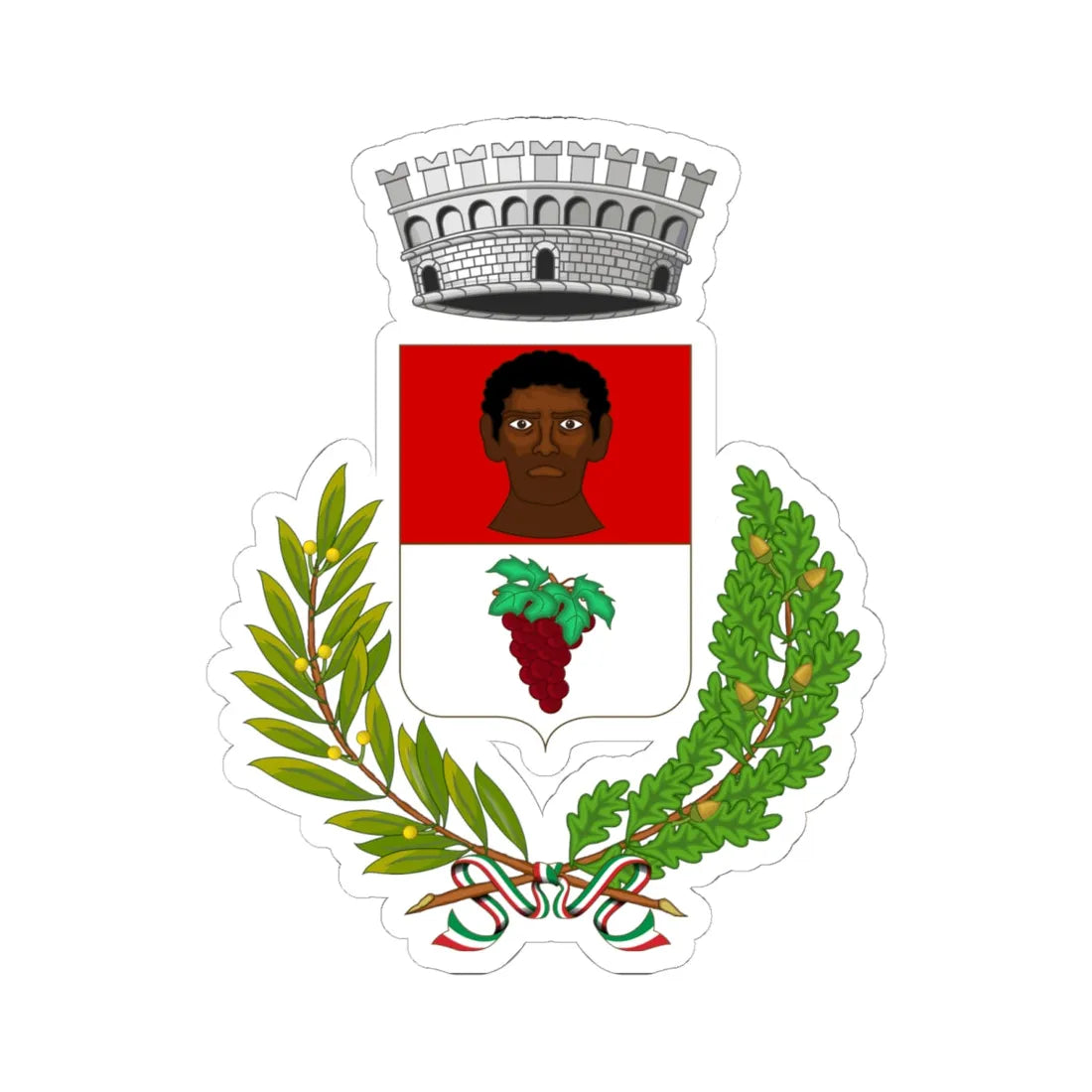 Negrar di Valpolicella-Stemma (Italy) (Coat of Arms) STICKER Vinyl Kiss-Cut Decal 6 Inch White - The Sticker Space