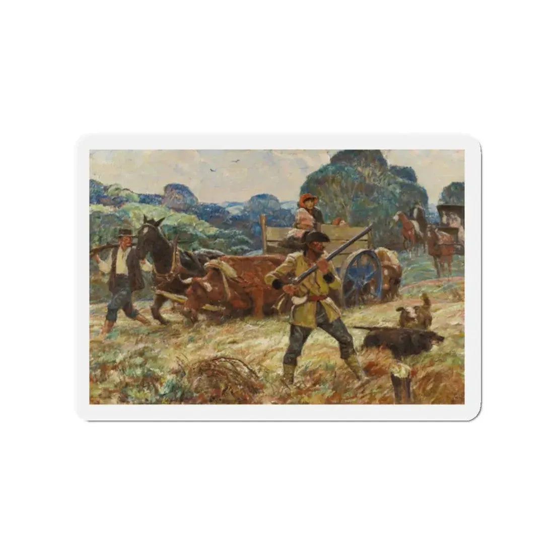 Neighbor Sam and the Lawman, 1942 (Magazine Illustration) Refrigerator Magnet 2 Inch - The Sticker Space