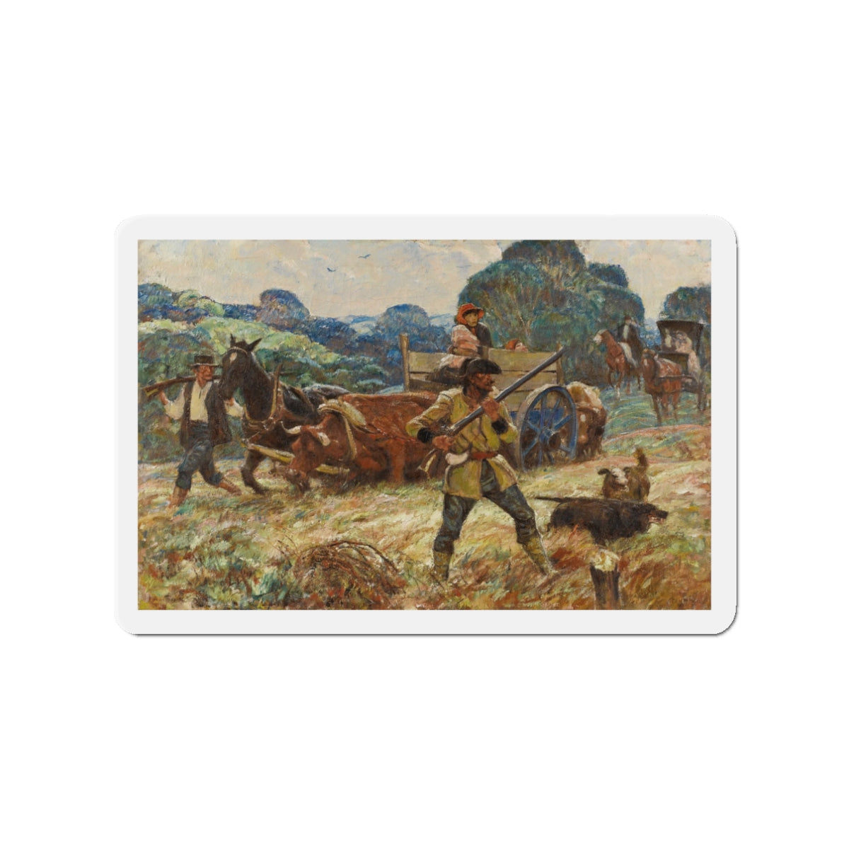 Neighbor Sam and the Lawman, 1942 (Magazine Illustration) Refrigerator Magnet-3" x 3"-The Sticker Space