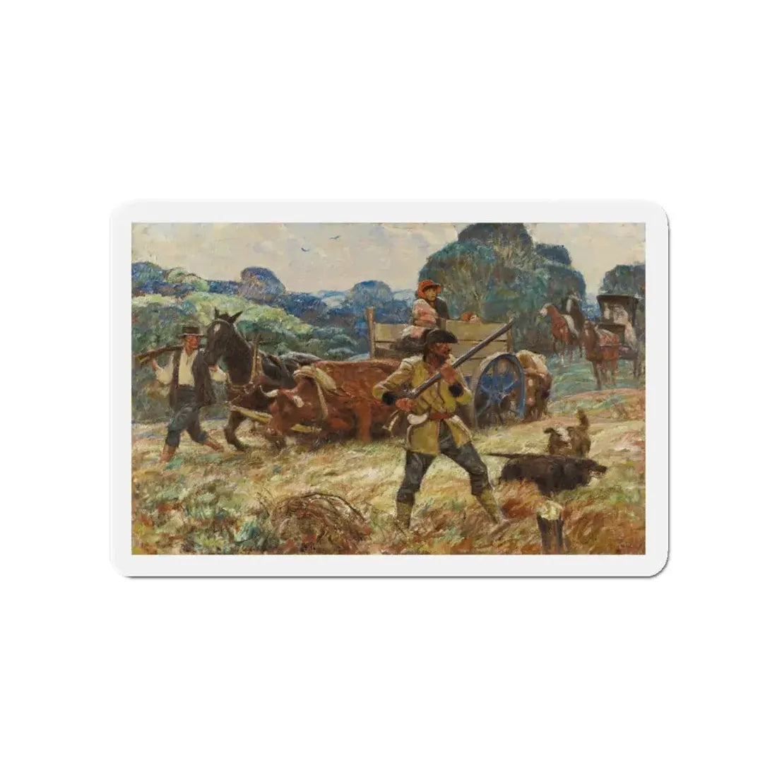Neighbor Sam and the Lawman, 1942 (Magazine Illustration) Refrigerator Magnet 4 Inch - The Sticker Space