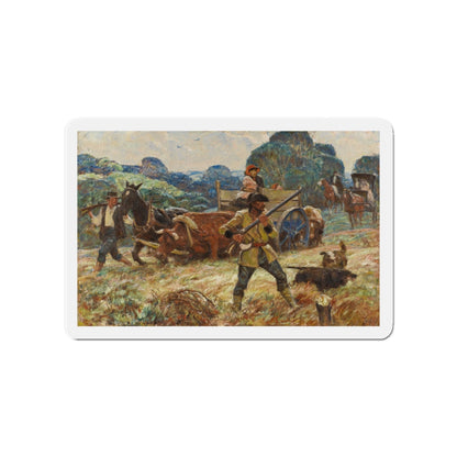 Neighbor Sam and the Lawman, 1942 (Magazine Illustration) Refrigerator Magnet-4" x 4"-The Sticker Space