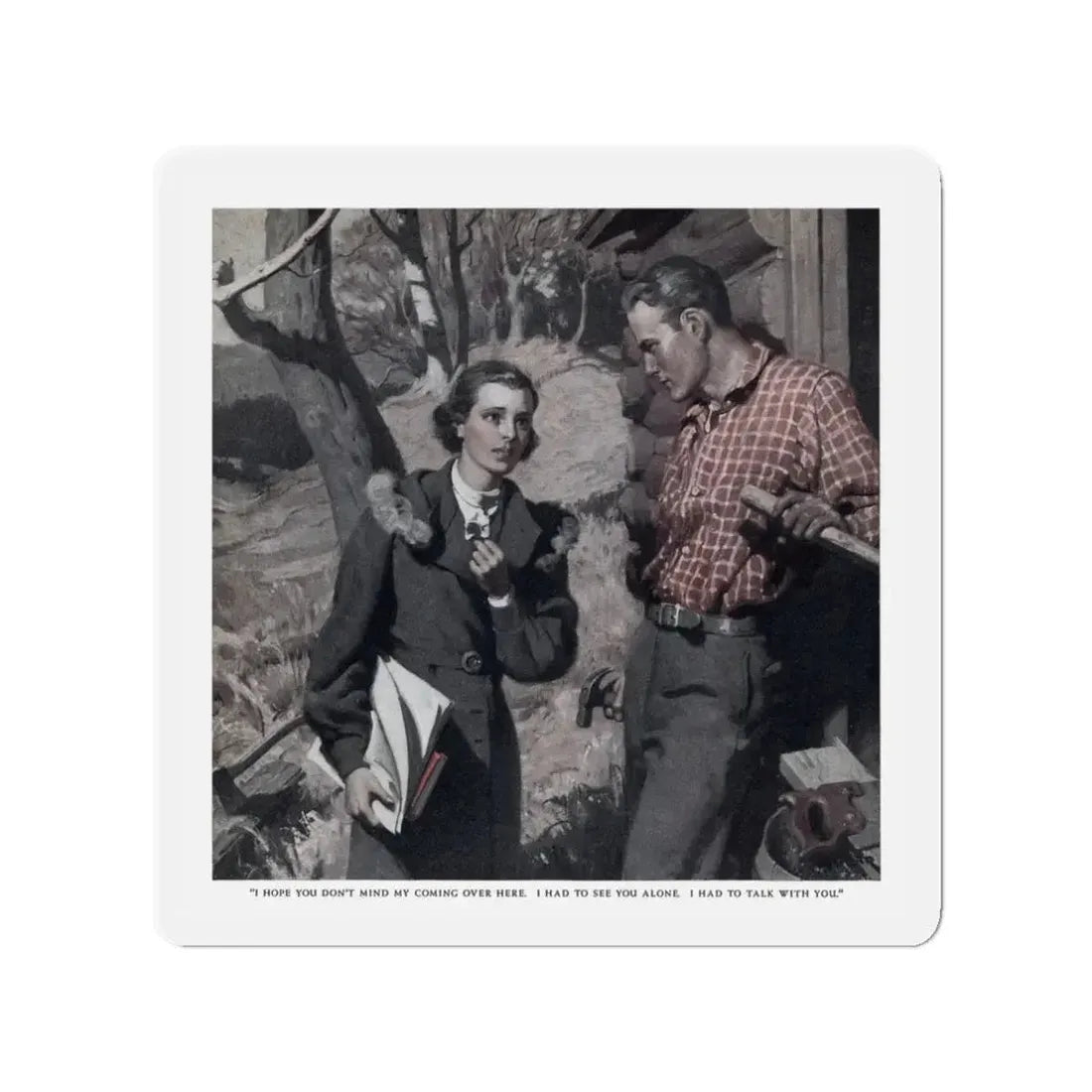 Neighbor to the Sky (1), Redbook, December 1936 (Magazine Illustration) Refrigerator Magnet 3 Inch - The Sticker Space