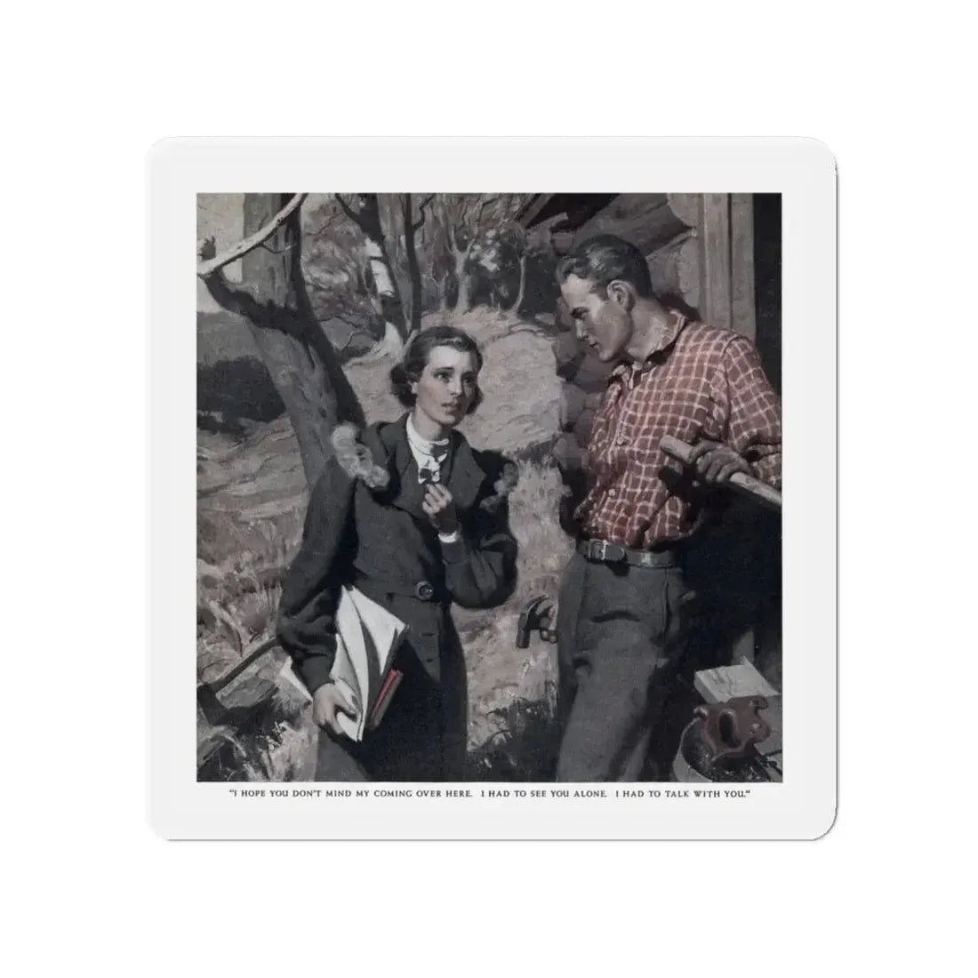 Neighbor to the Sky (1), Redbook, December 1936 (Magazine Illustration) Refrigerator Magnet 4 Inch - The Sticker Space