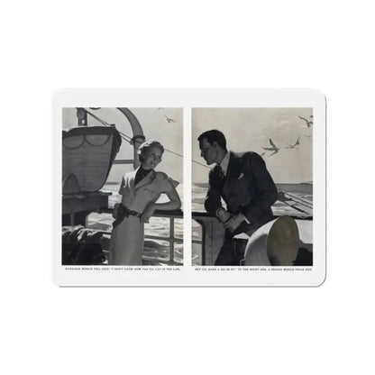 Neighbor to the Sky (2), Redbook, December 1936 (Magazine Illustration) Refrigerator Magnet 2 Inch - The Sticker Space