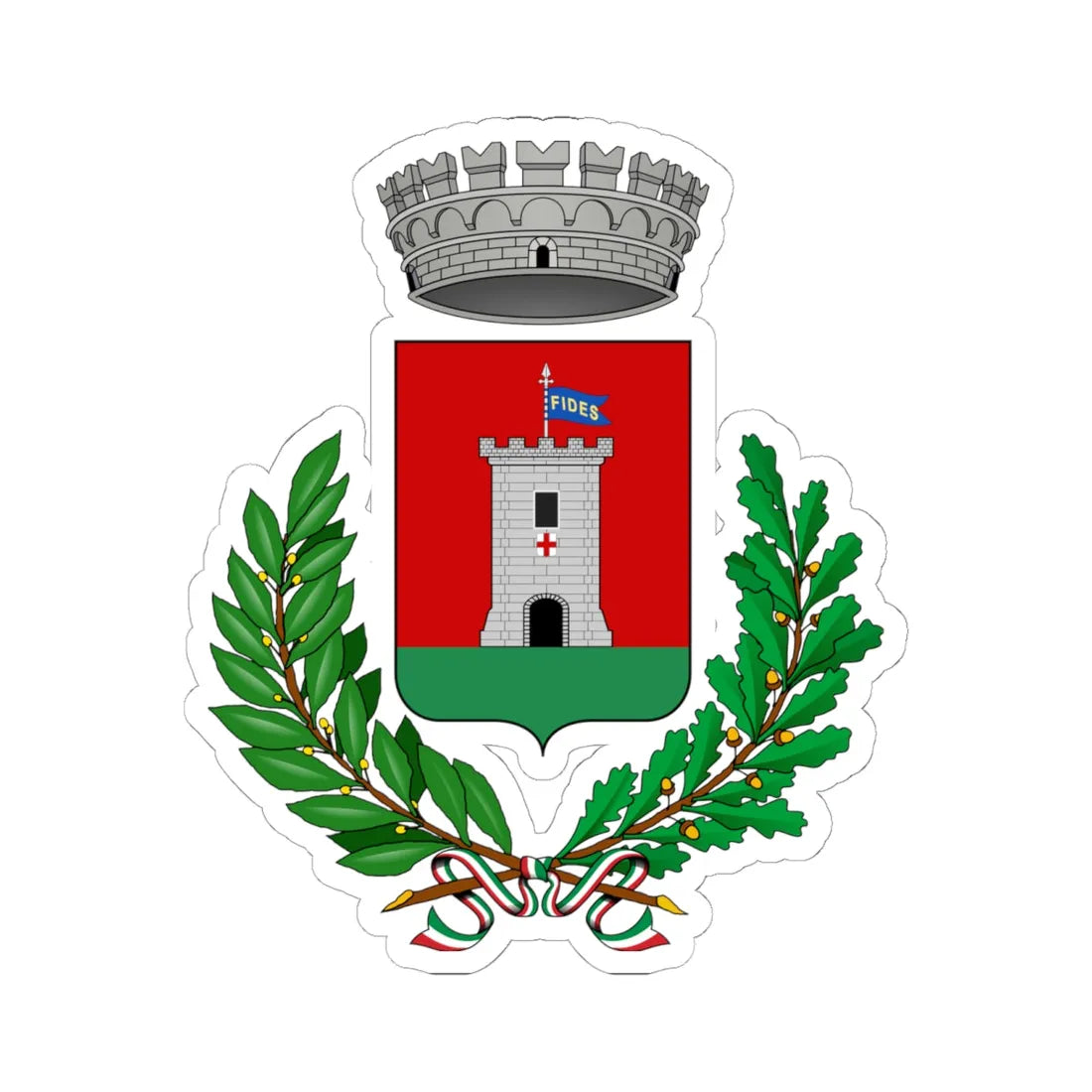 Neirone-Stemma (Italy) (Coat of Arms) STICKER Vinyl Kiss-Cut Decal 6 Inch White - The Sticker Space