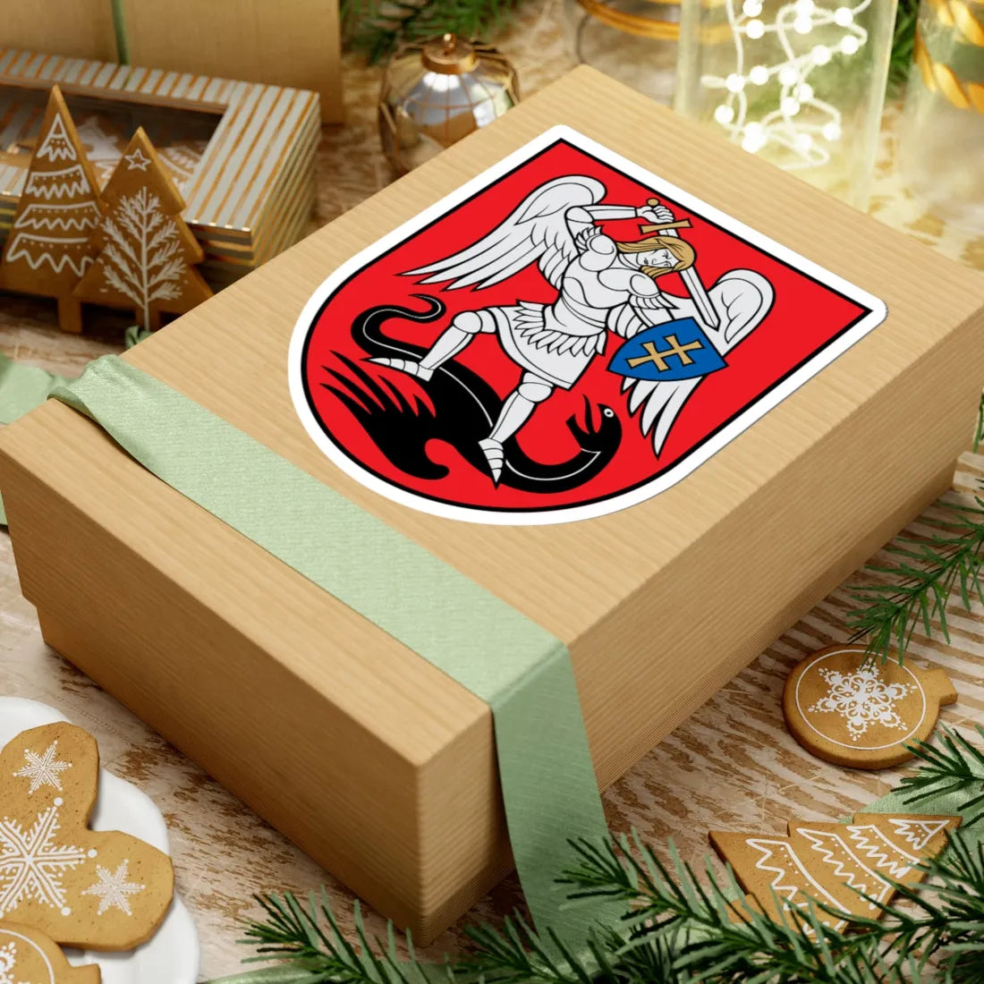 Nemenčinė COA (Lithuania) (Coat of Arms) STICKER Vinyl Kiss-Cut Decal - The Sticker Space