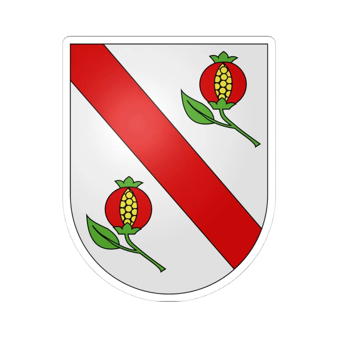 Nendaz-armoiries (Switzerland) (Coat of Arms) STICKER Vinyl Kiss-Cut Decal 4 Inch White - The Sticker Space