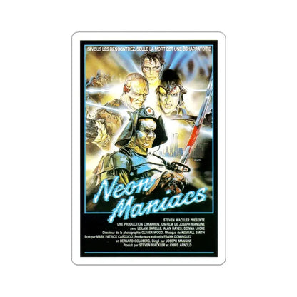 NEON MANIACS 1986 Movie Poster - STICKER Vinyl Kiss-Cut Decal 4 Inch White - The Sticker Space