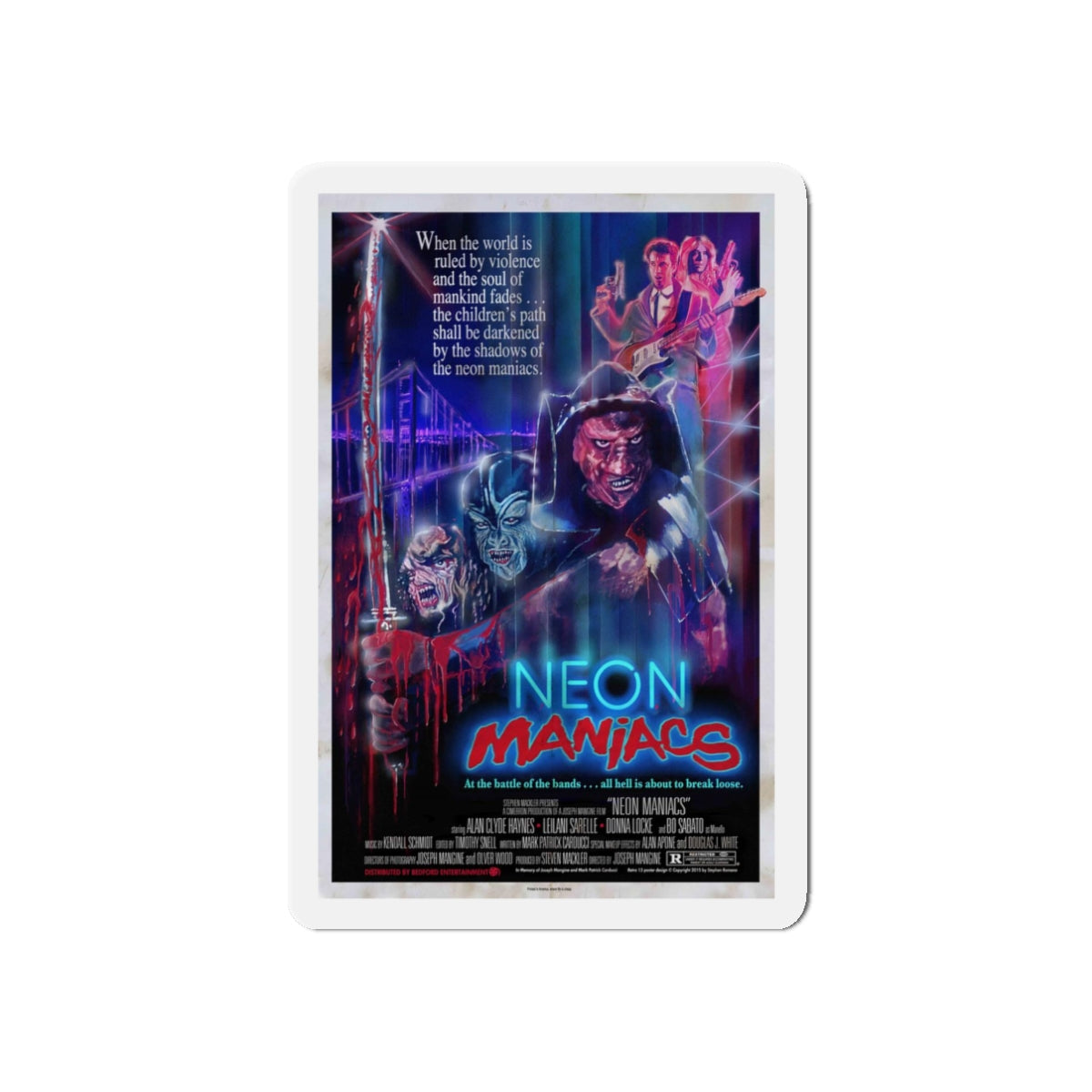 NEON MANIACS (3) 1986 Movie Poster - Refrigerator Magnet-3" x 3"-The Sticker Space