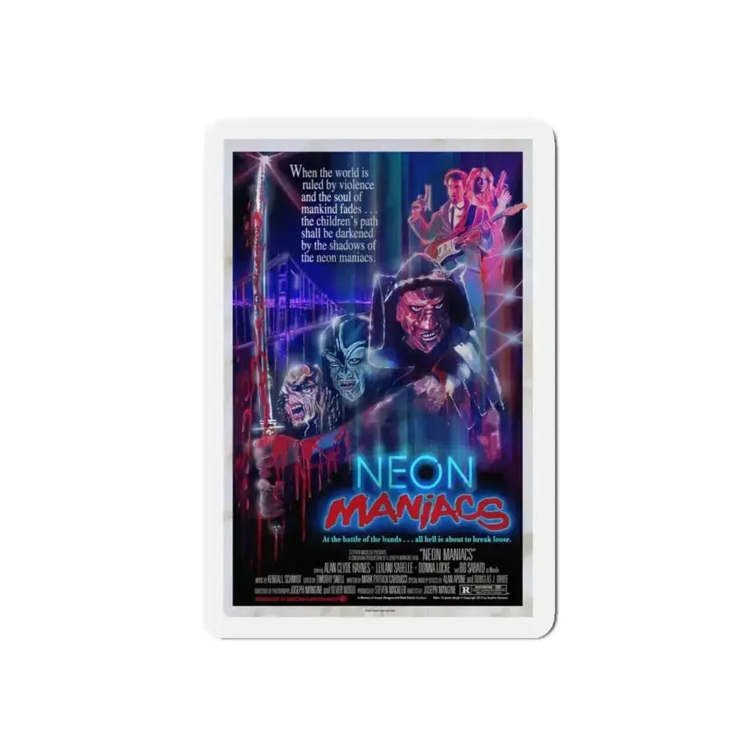 NEON MANIACS (3) 1986 Movie Poster - Refrigerator Magnet 4 Inch Die-Cut - The Sticker Space
