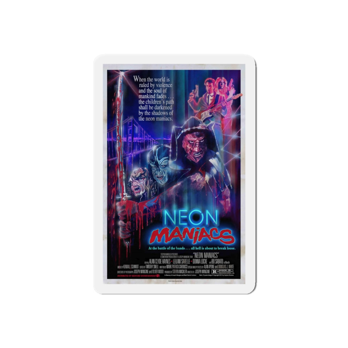 NEON MANIACS (3) 1986 Movie Poster - Refrigerator Magnet-4" x 4"-The Sticker Space