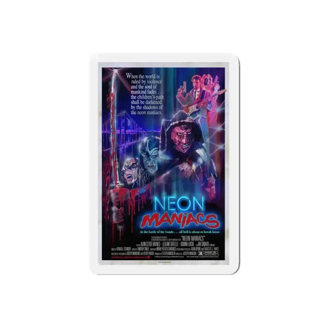 NEON MANIACS (3) 1986 Movie Poster - Refrigerator Magnet 5 Inch Die-Cut - The Sticker Space