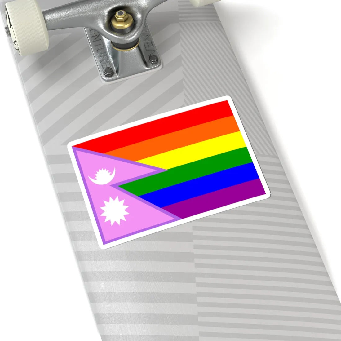 Nepal Bisexual Rainbow Flag (Nepal) STICKER Vinyl Kiss-Cut Decal - The Sticker Space